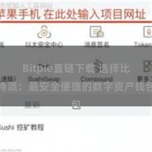 Bitpie直链下载 选择比特派：最安全便捷的数字资产钱包