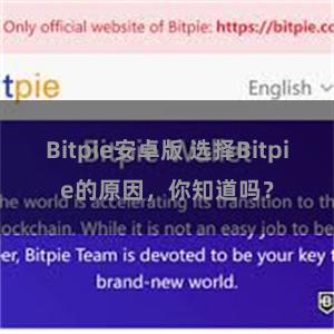 Bitpie安卓版 选择Bitpie的原因，你知道吗？