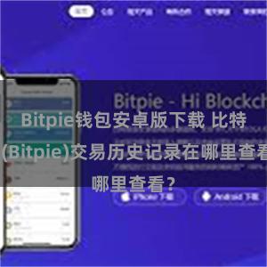 Bitpie钱包安卓版下载 比特派(Bitpie)交易历史记录在哪里查看？